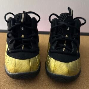 Nike Little Posite Sneakers | Metallic Gold | Toddler US 7C | UK 6.5 | EUR 23.5